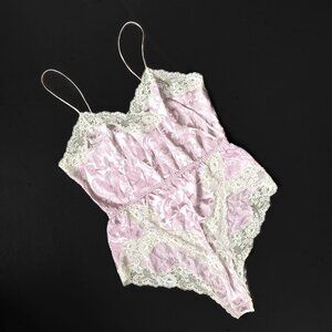 Vintage Iridescent Floral Bodysuit w/ Lace Trim